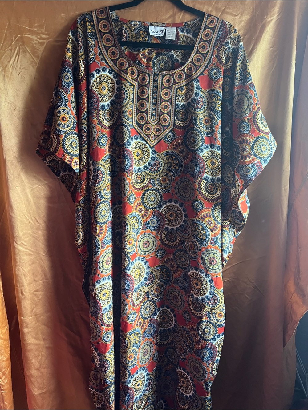 Fabulous Vintage Earth-toned Caftan XL